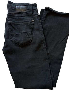 Mavi Jeans Men’s 30x32 Black Straight Stretch Denim Slim Distressed Pants